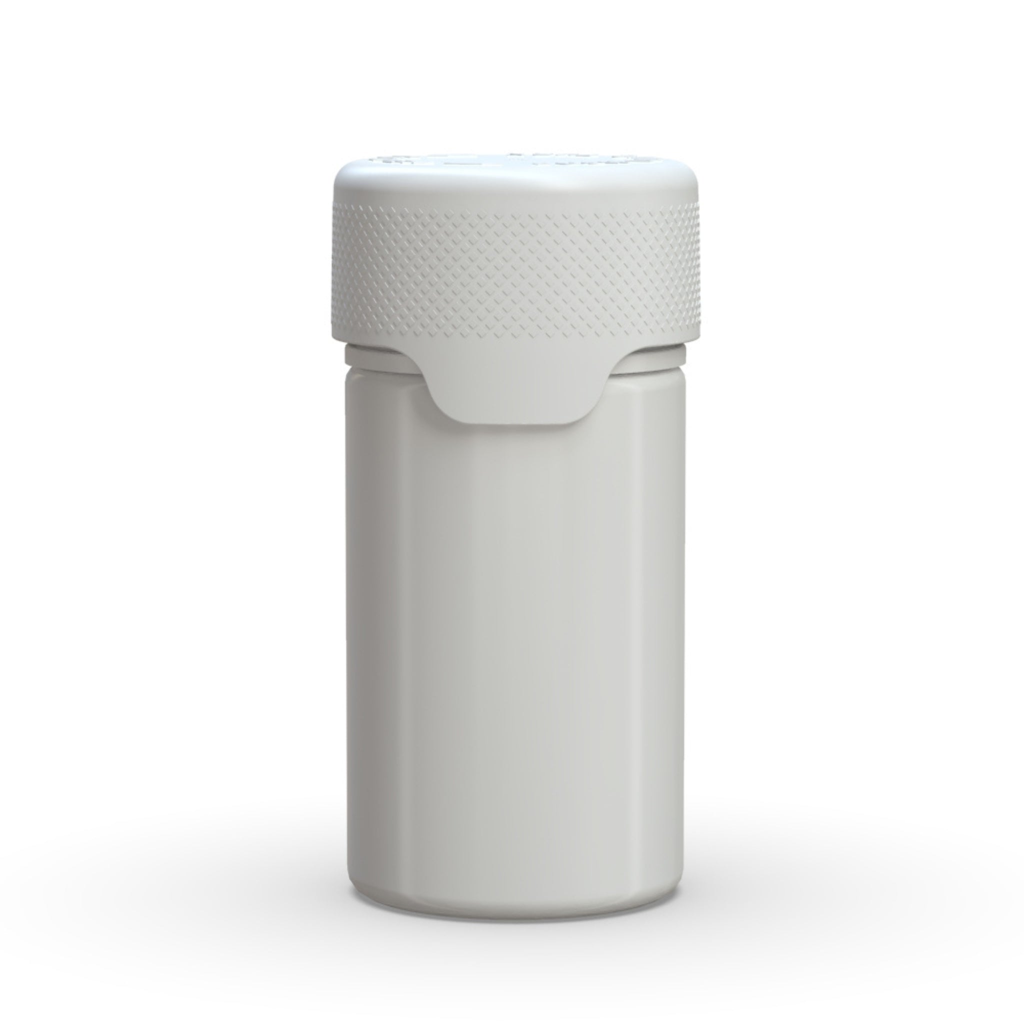 A front view of the Chubby Gorilla Aviator Mini 60mL Multi-Pack Pre-Roll Jar in opaque white, featuring a child-resistant cap with a textured grip for secure sealing.