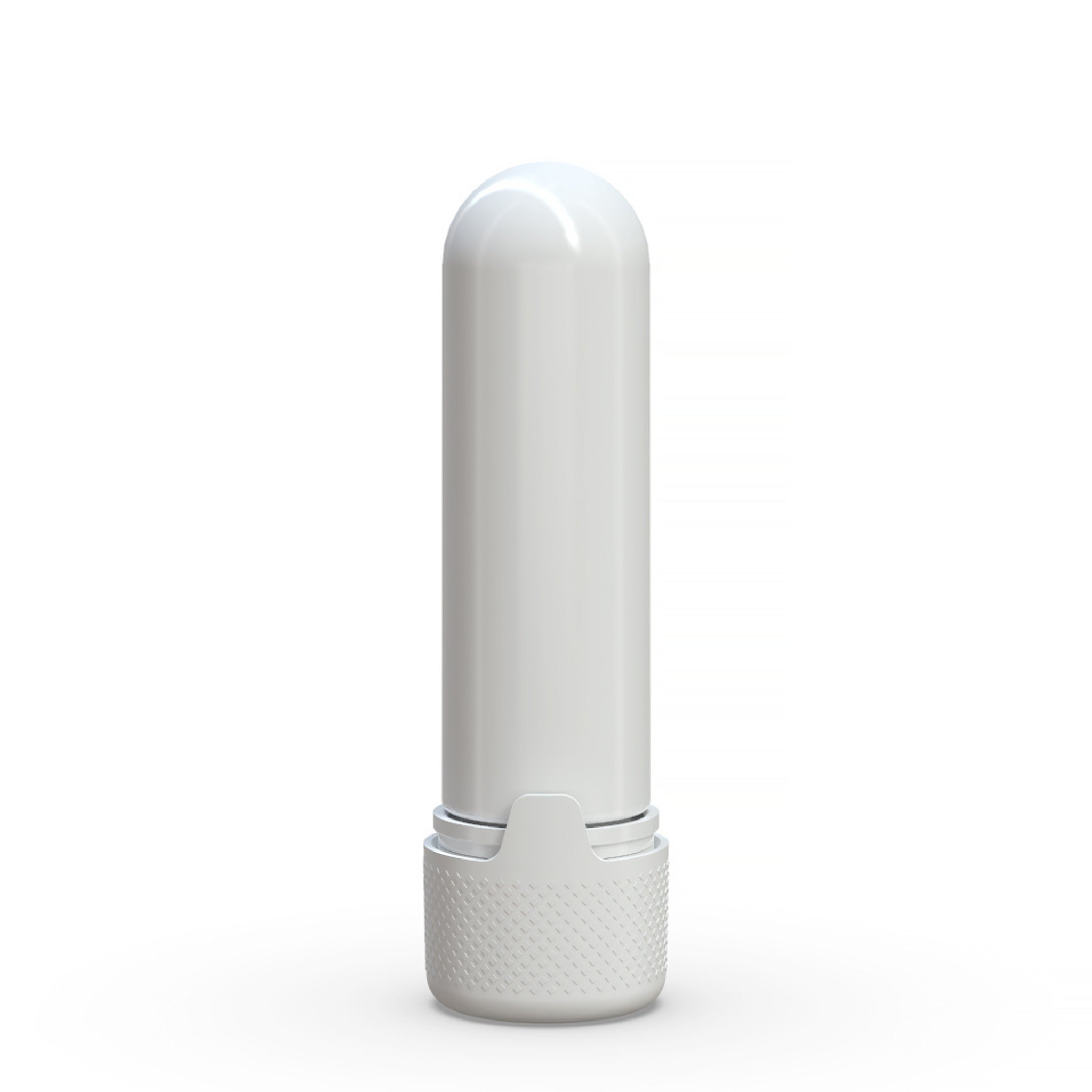 A render of the Chubby Gorilla Aviator 65mm 510-Thread Round Vape Tube, featuring an opaque white body with a secure white cap, designed to hold and protect vape cartridges.