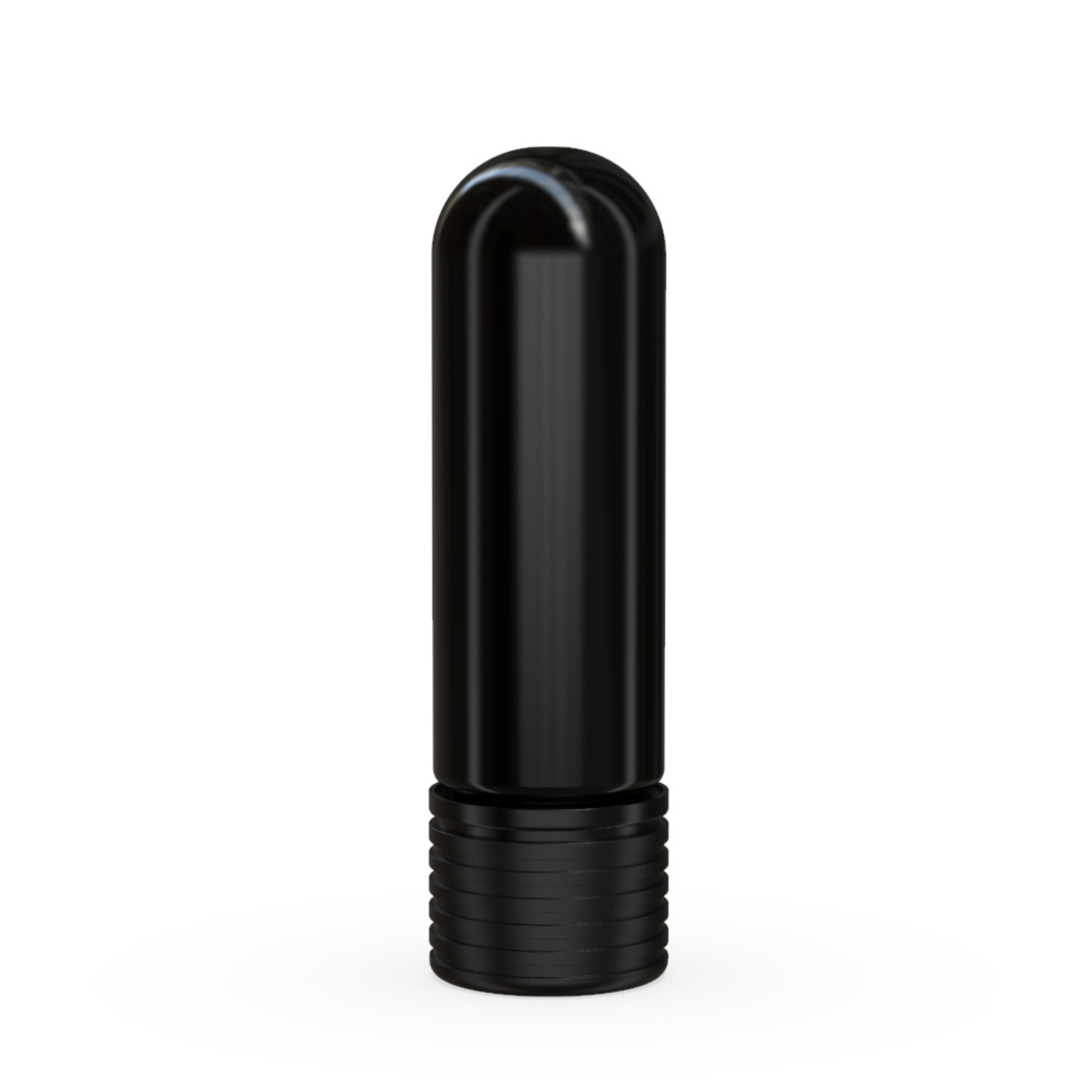 A render of the Chubby Gorilla Spiral 65mm 510-Thread Round Vape Tube, featuring an opaque black body with a secure black cap, designed to hold and protect vape cartridges.