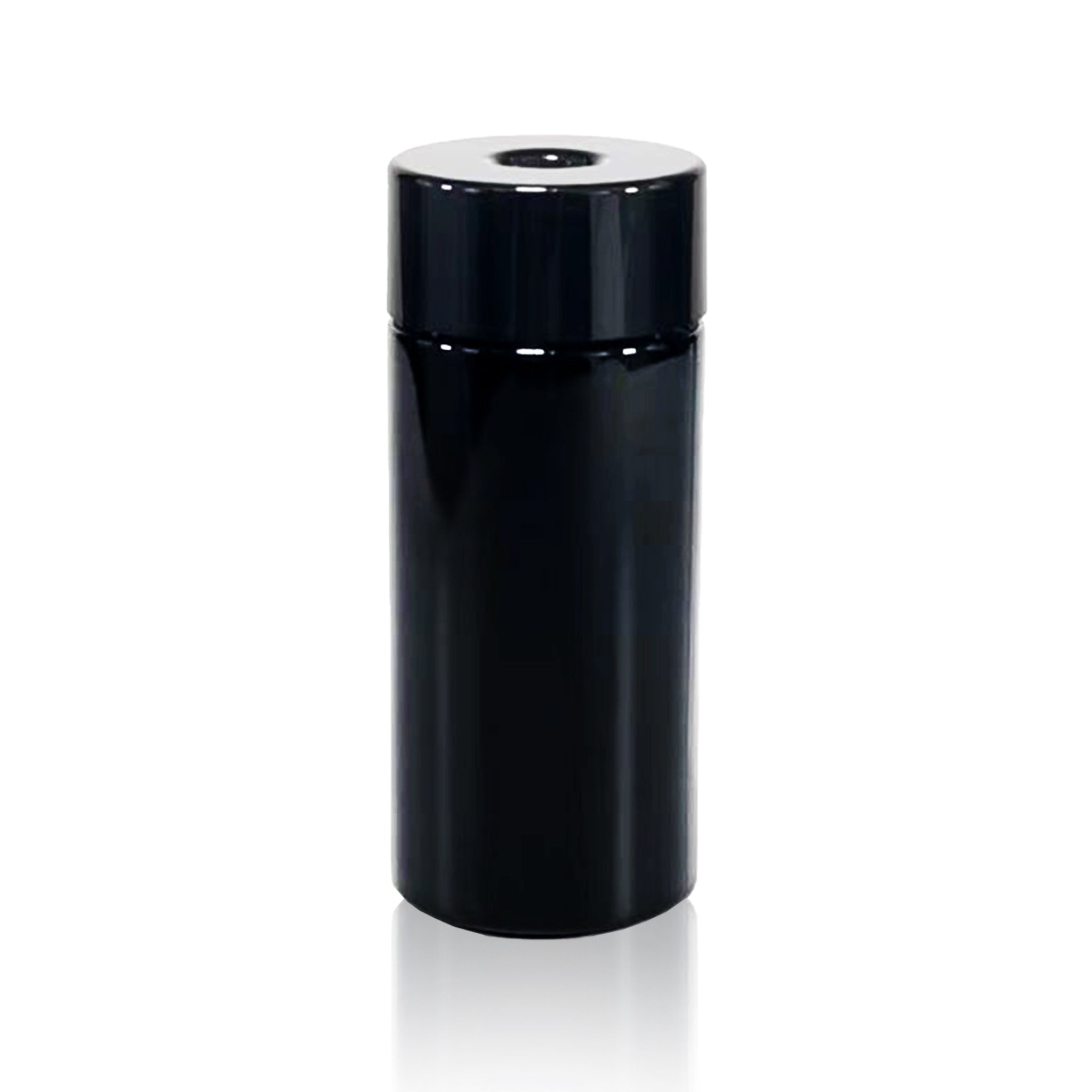 A render showing the front view of a black on black Pop Vac 10 pack 99.5ml pre-roll joint tube